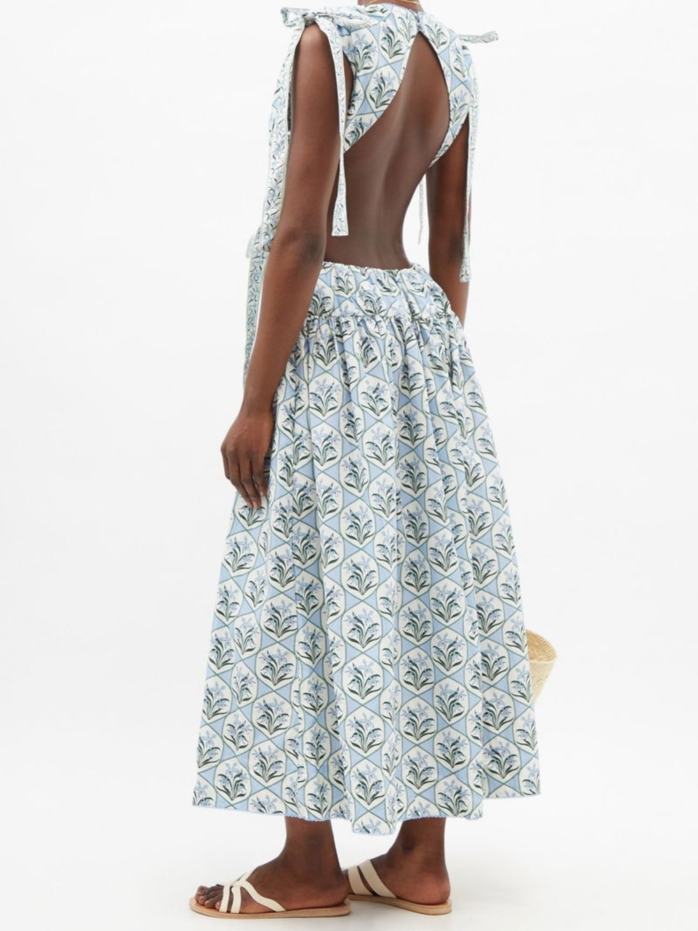 Zimmermann Blue Floral-Print Midi Dress